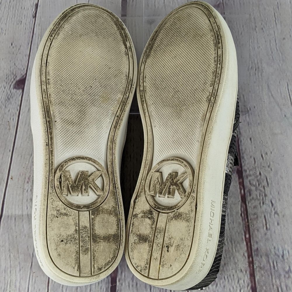 MICHAEL KORS Keaton Striped Sequin Slip-On, Black/Silvertone - Picture 7 of 9